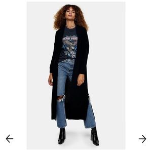Topshop maxi cardigan in black